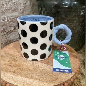 Soleada by Que Rico ceramic polka dot mug - OH LA LA - brand new!  Luxury!